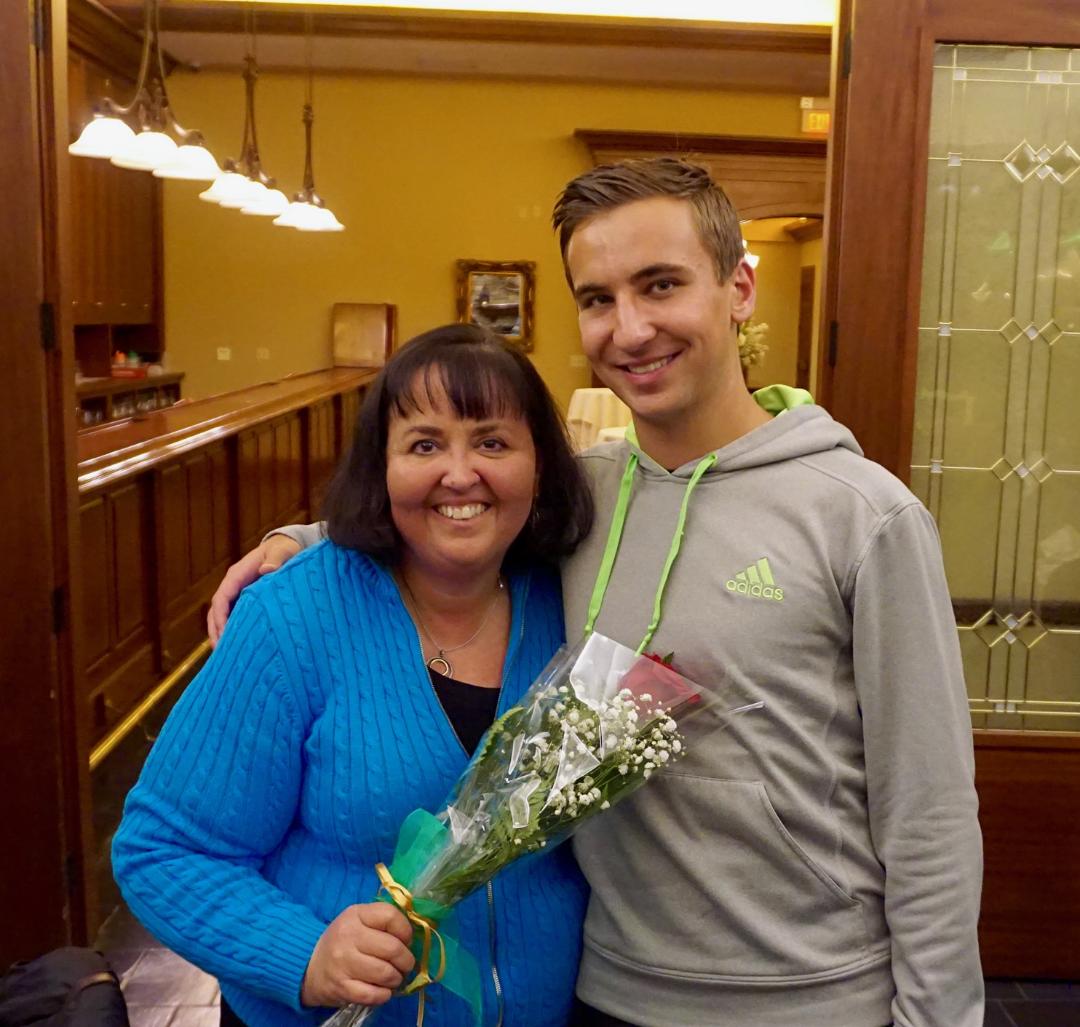 Colin with his mother